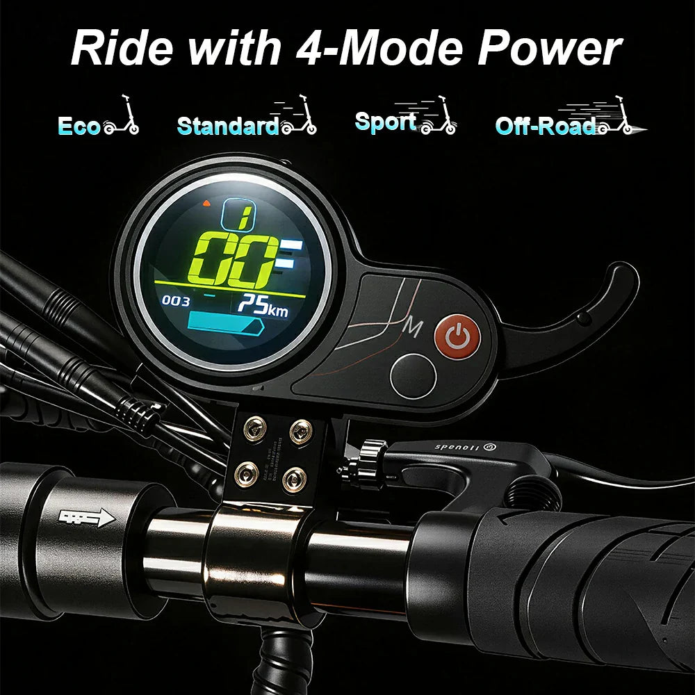 All Terrain Electric Scooter with 2000W Power Motors and 11-Inch Vacuum Tires, 4-mode, Black