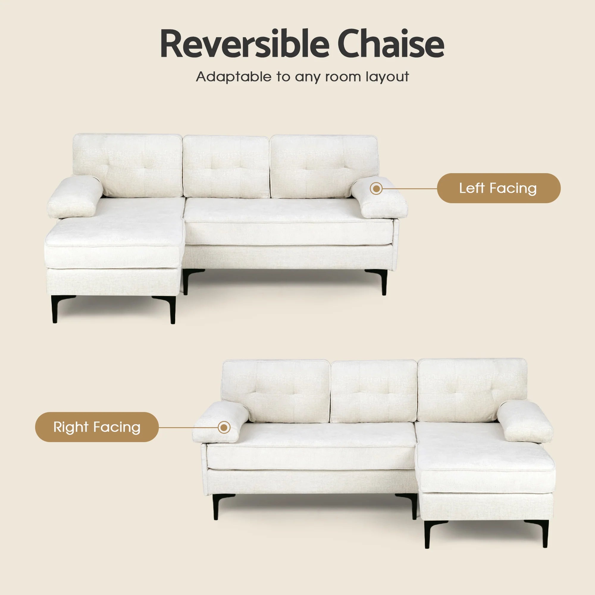 Sofa 3 Seaters Sofa Velvet L Shape