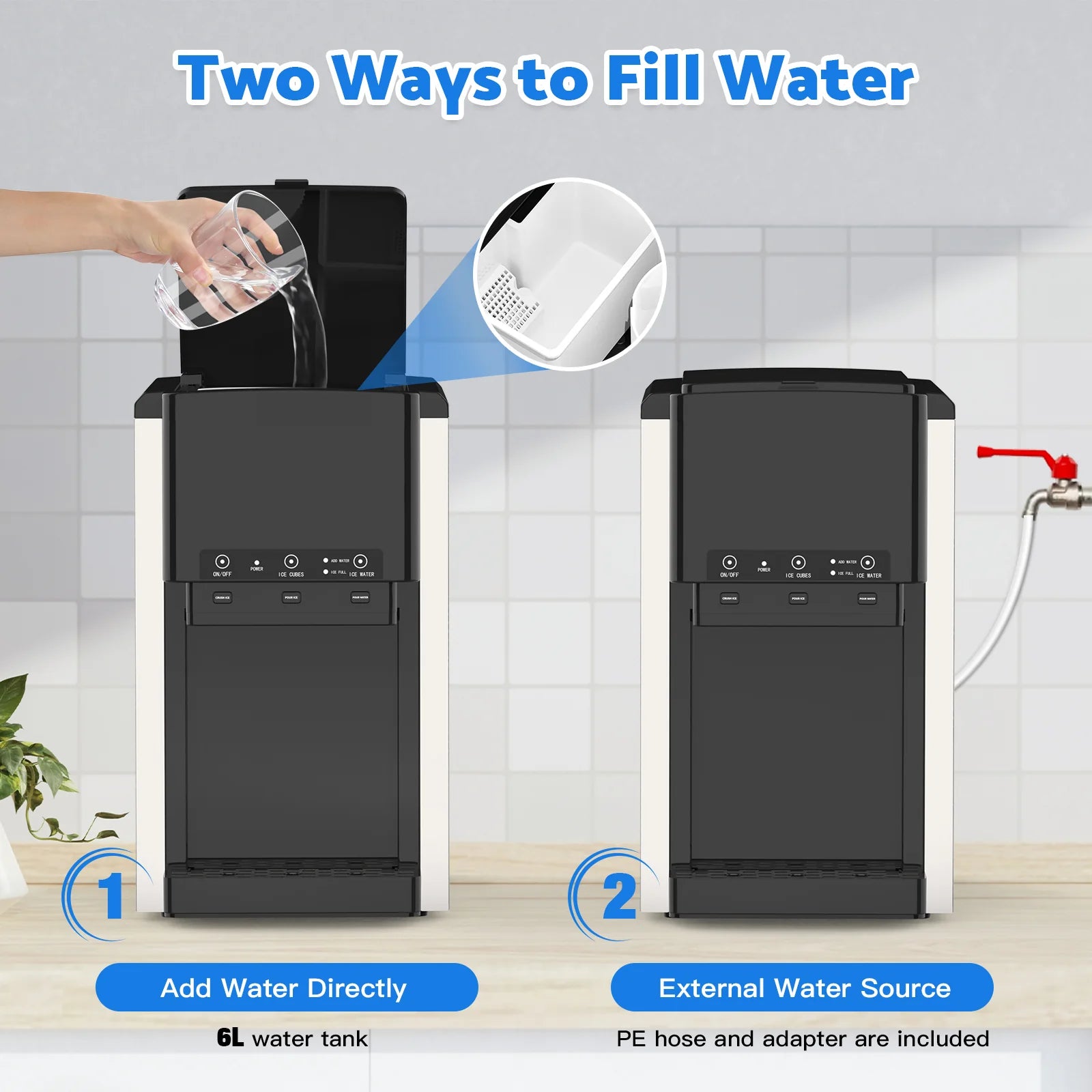 3-in-1 Ice Maker with Cold Water Dispenser