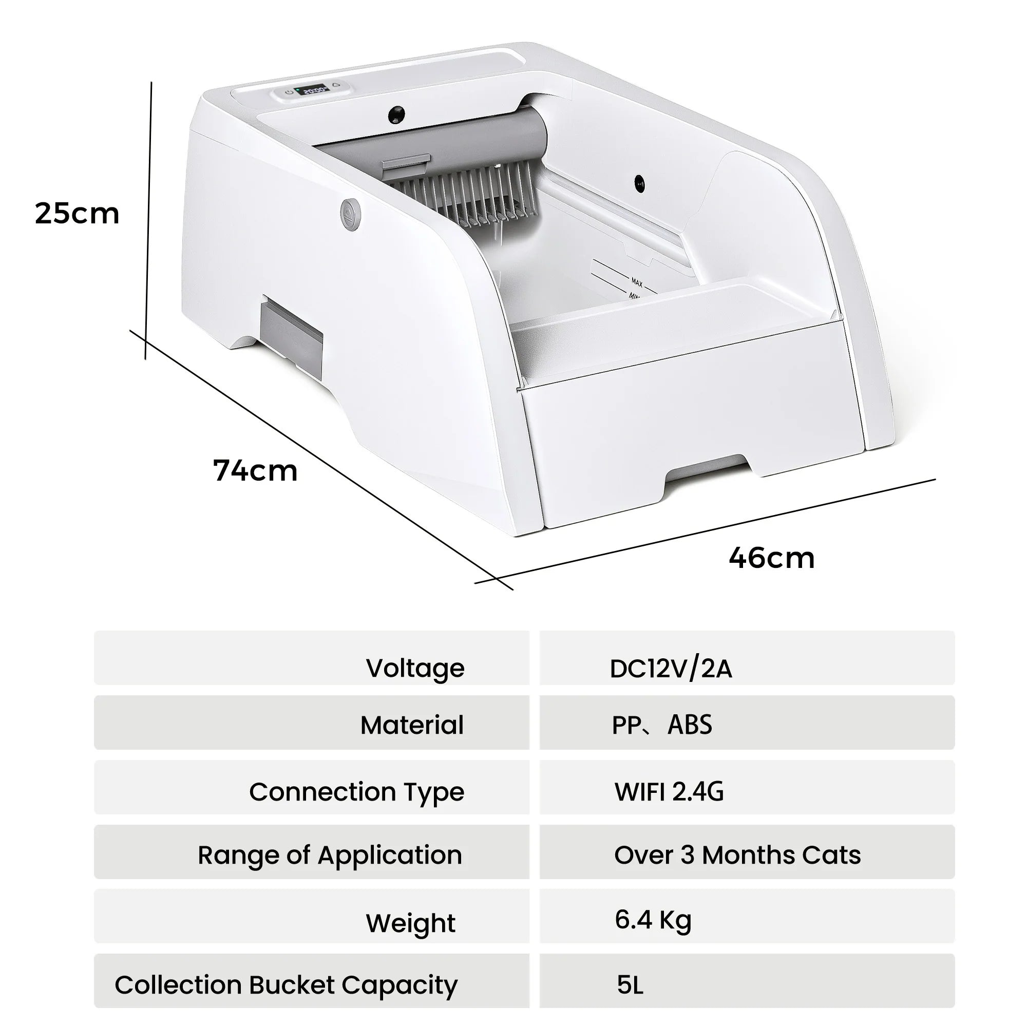 Self Cleaning Cat Litter Box with App Control