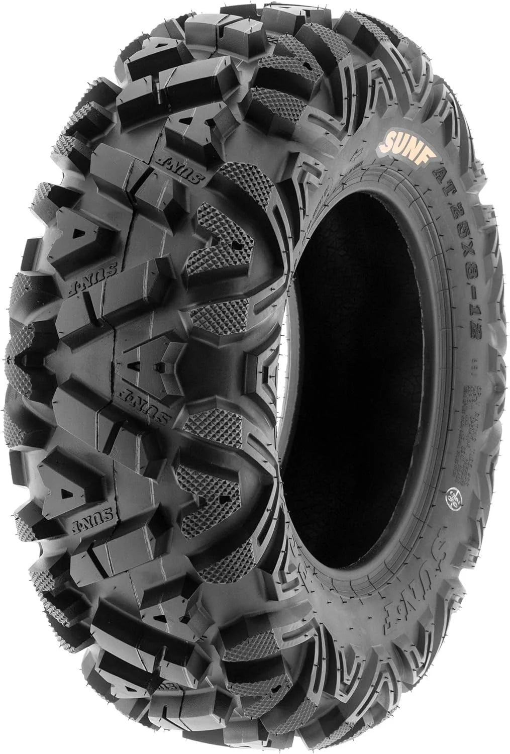 Set of 4 ATV/UTV off-road tires, 25x8-12 front and 25x10-12 rear, 6 PR, tubeless A033
