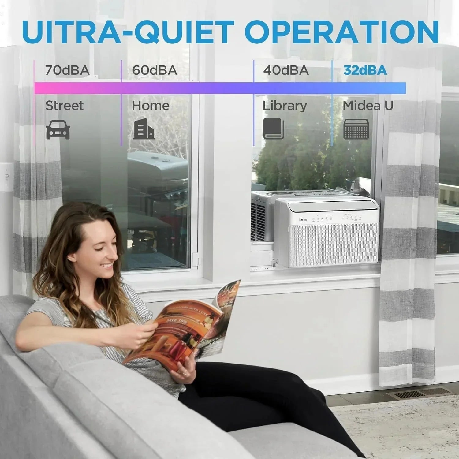 Midea 12,000 BTU U-shaped smart inverter window air conditioner cools rooms up to 550 square feet