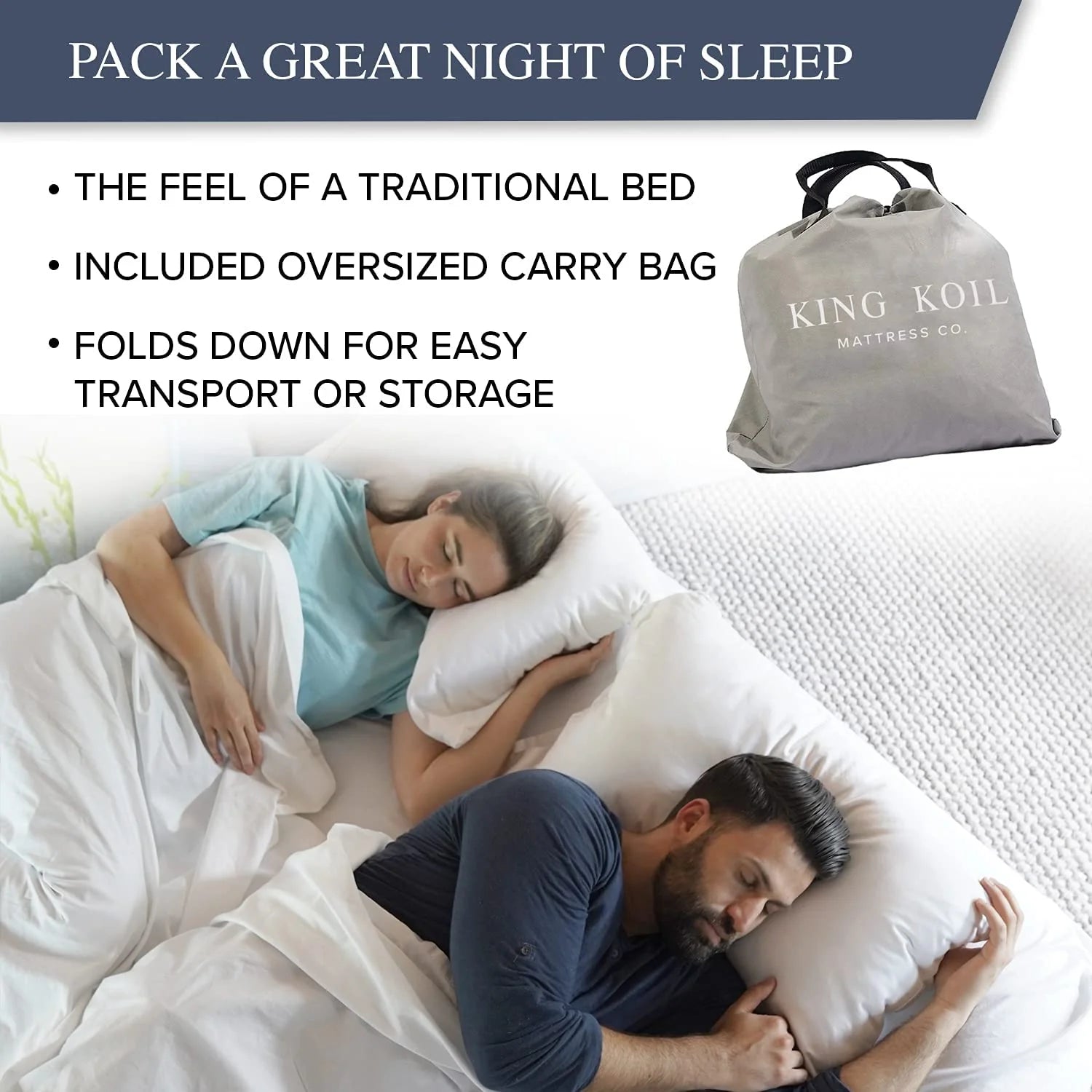 King Koil Luxury Air Mattress with High Speed Built-in Pump