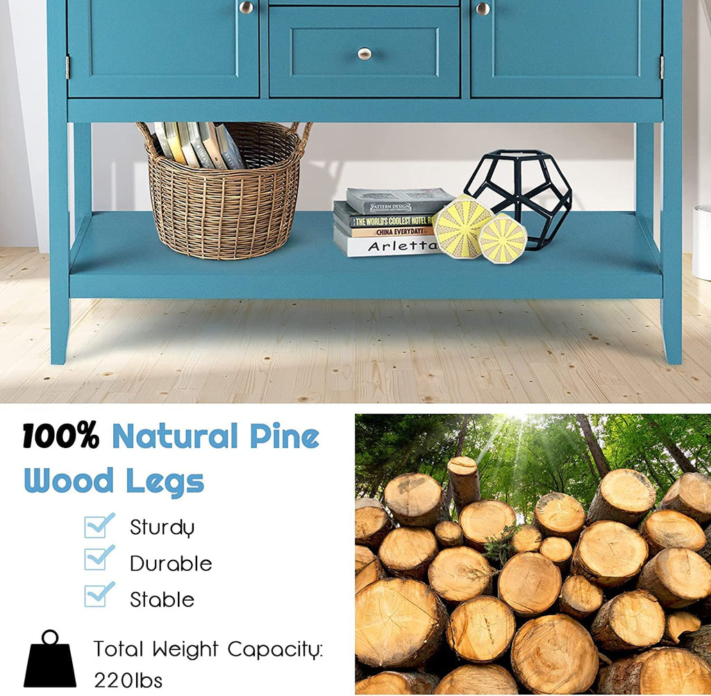 Giantex Buffet Sideboard Cabinet, 2 Drawers & 2 Doors, Side Console Table, Display Desk with Storage Shelf