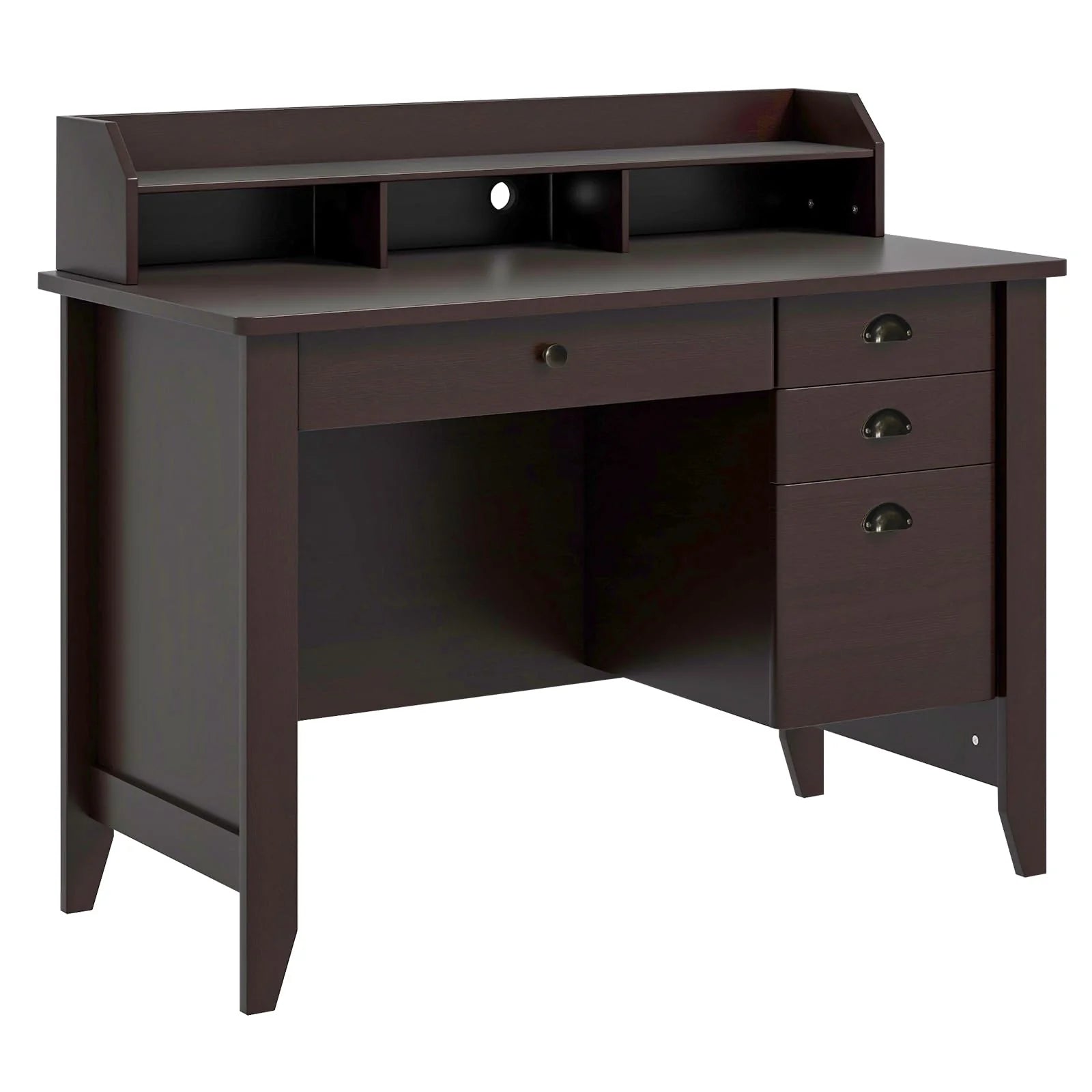 Giantex Computer Desk with 4 Storage Drawers & Hutch