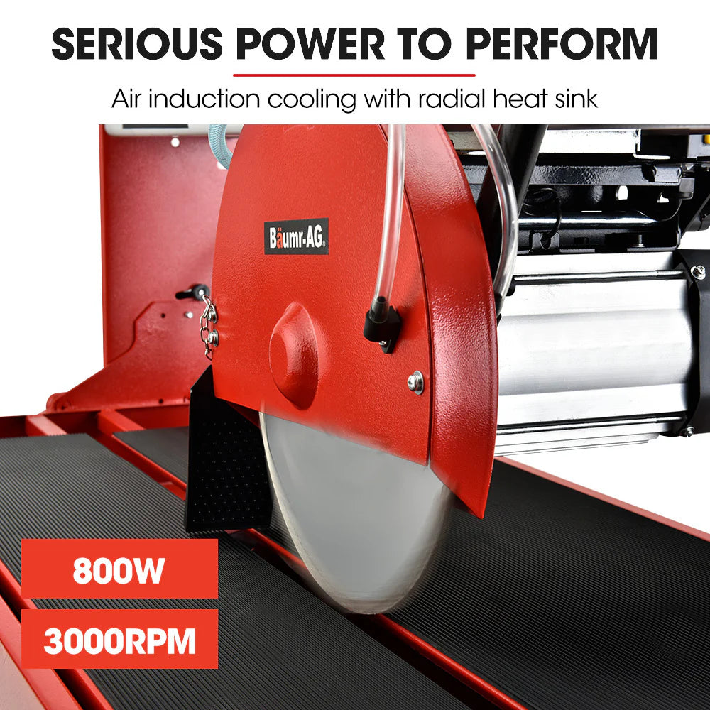 BAUMR-AG 800W Electric Tile Saw Cutter with 200mm (8") Blade, 720mm Cutting Length, Side Extension Table
