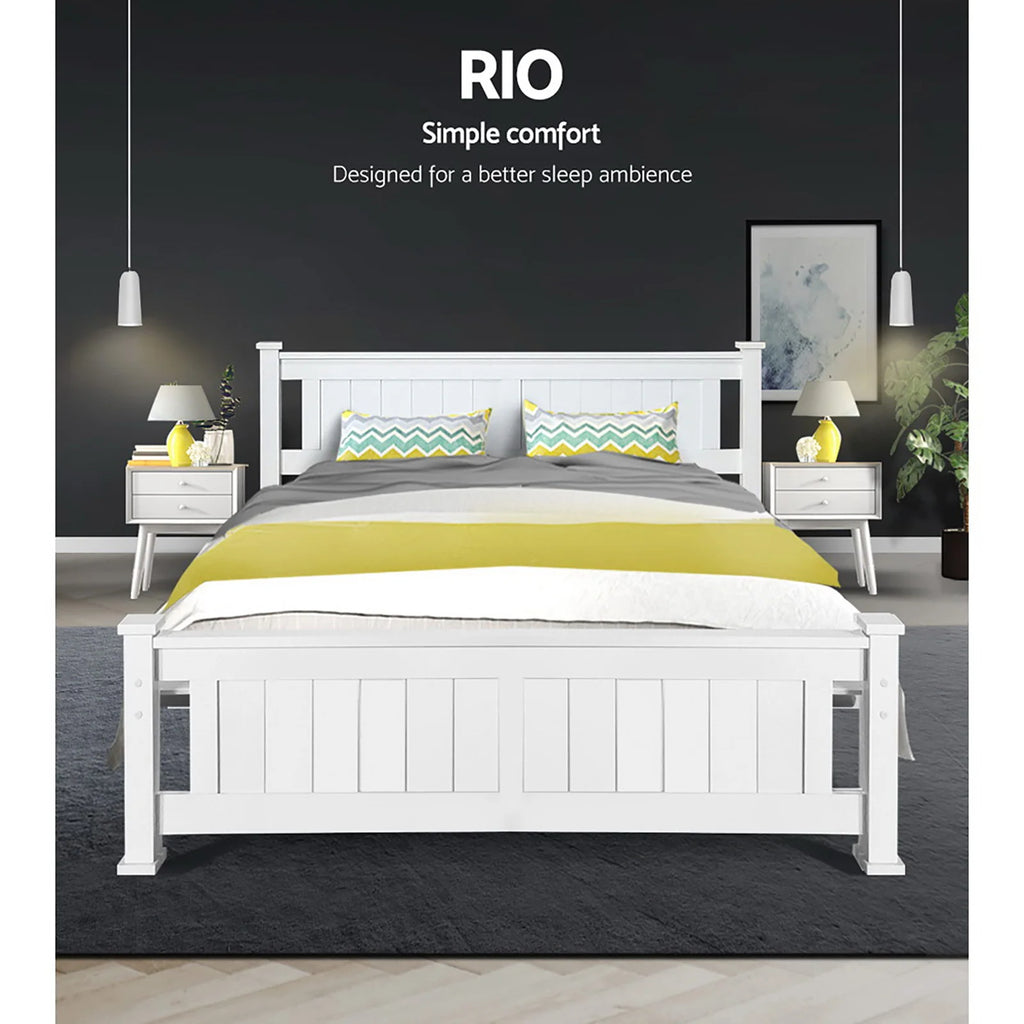 Artiss Queen Size Wooden Bed Frame Kids Adults Timber