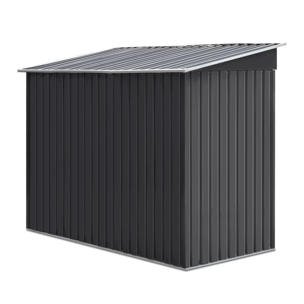 Giantz 2.38x1.31M Metal Garden Shed Grey Sliding Door