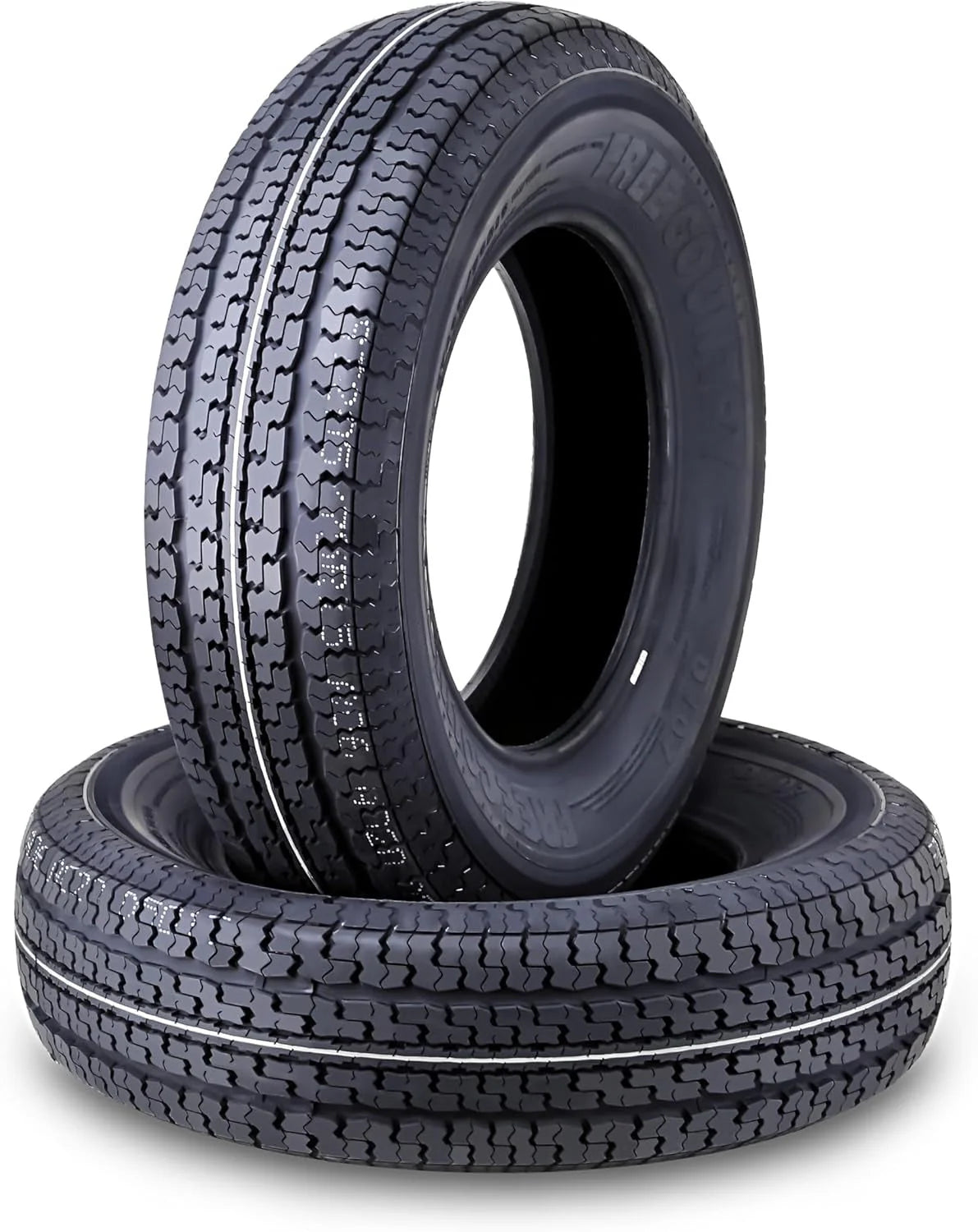 Set of 4 heavy-duty trailer tires ST205/75R15 205 75 15 10-ply, load class E, steel-belted radial tires with abrasion protection