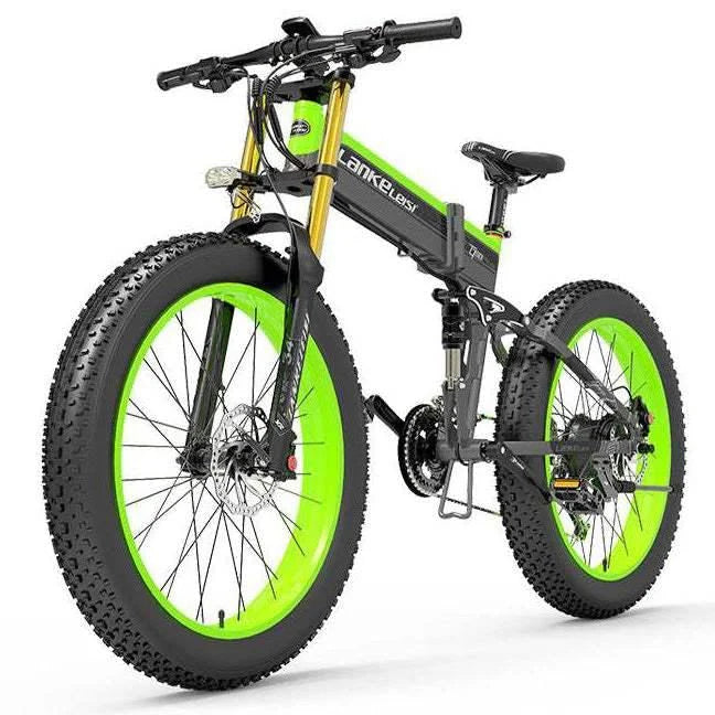 Lankeleisi XT750 Plus 1000W 26" Fatbike Dual Crown Fork Foldable E-Mountain Bike 17.5Ah