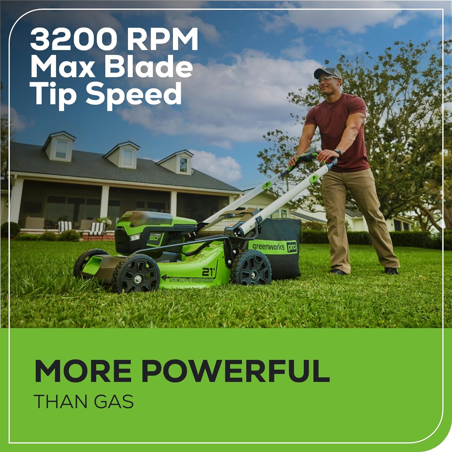 60V 21�� Cordless (Self-Propelled) Lawn Mower , 2 x 4.0Ah Batteries and Dual Port Rapid Charger