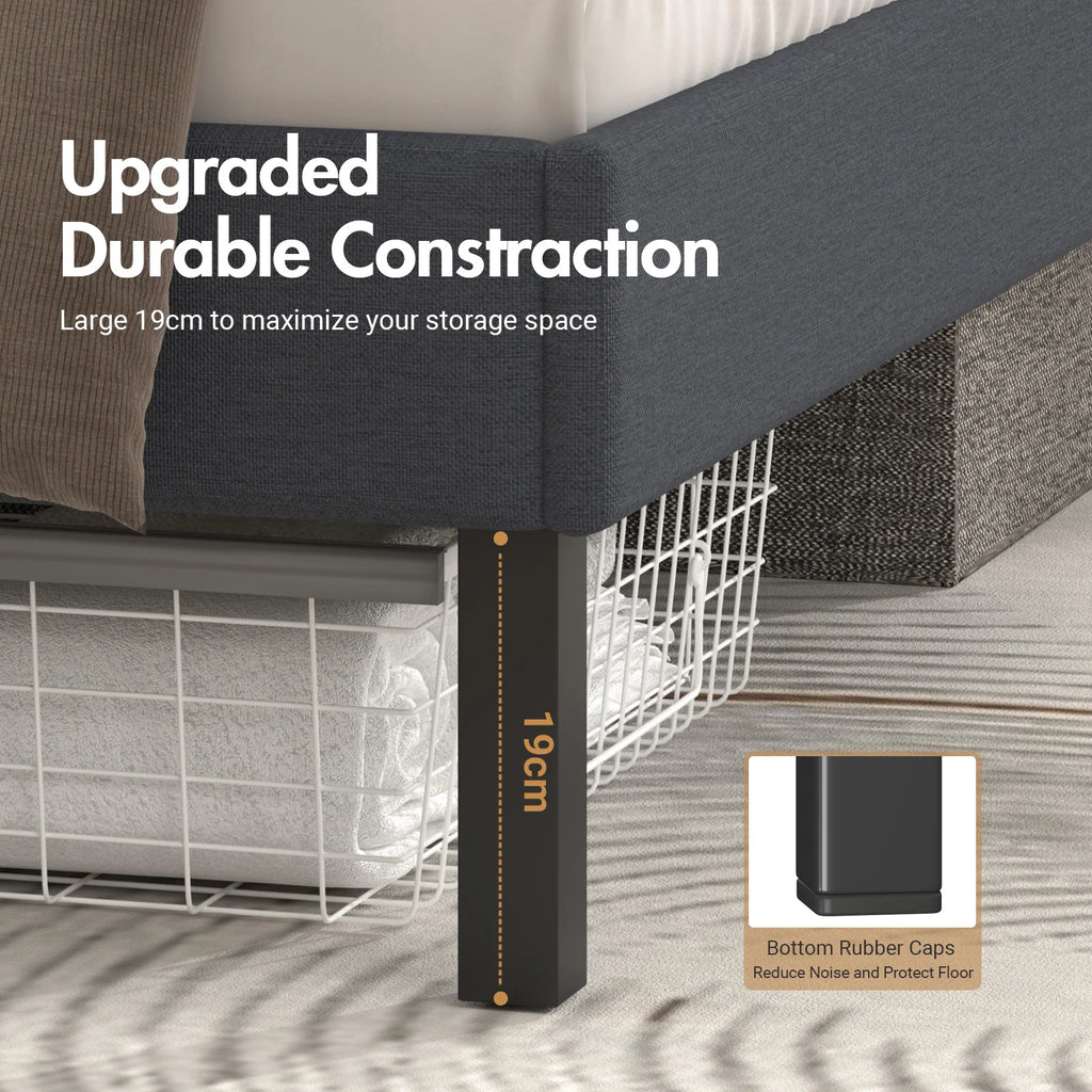 Bed Frame Double Size Mattress Base Upholstered