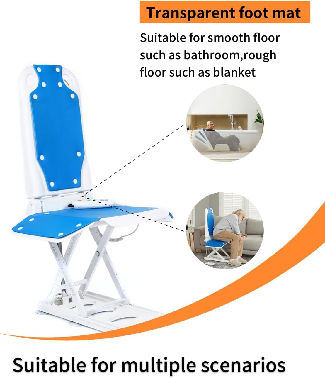Electric Chair Lift, Get Up from Floor, Floor Lift for Elderly, Can be Raised to 20 ? Help You Stand Up Again, Support Up to 300 LBS, Item Weight 30 LBS