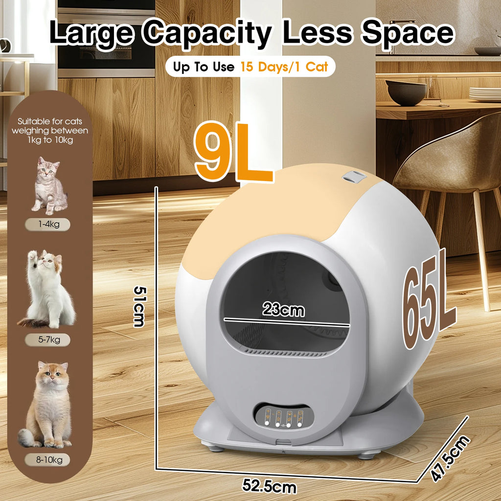 65L Self Cleaning Cat Litter Box Wifi APP Control