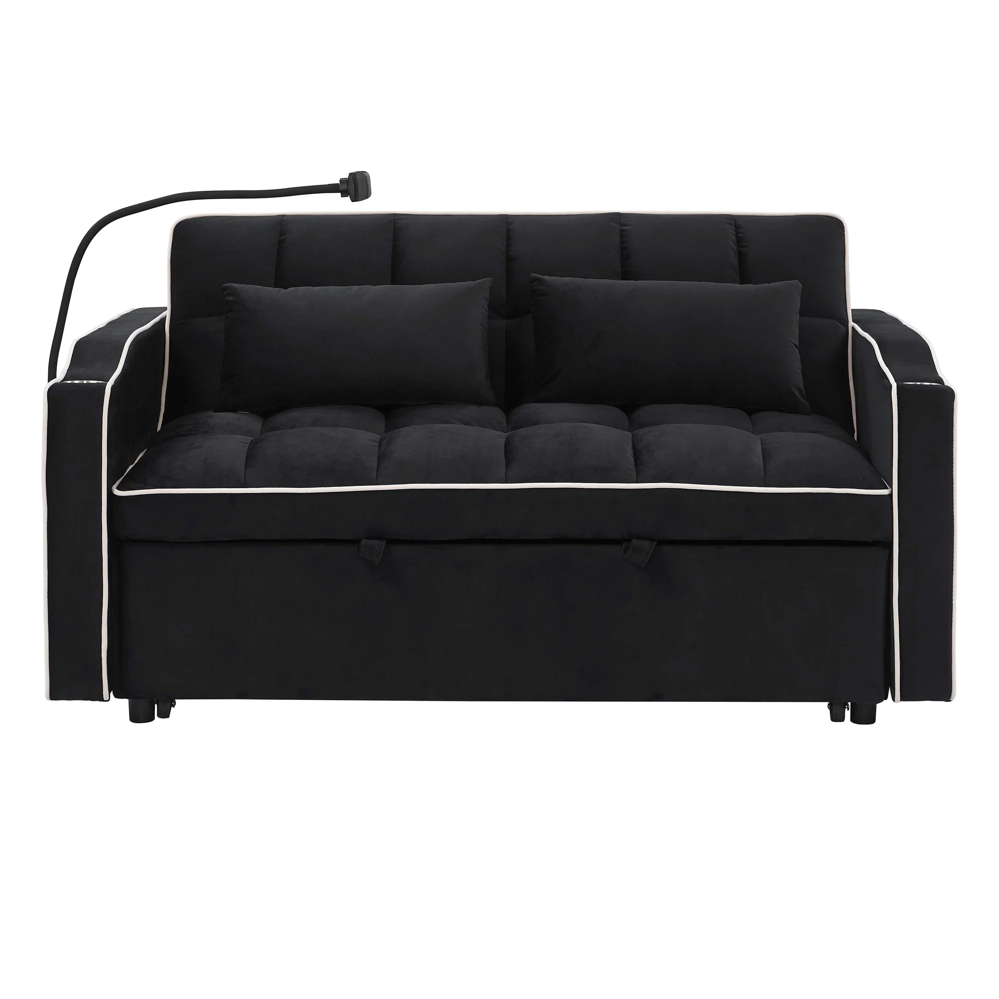 Fashionable modern and multi-functional foldable velvet sofa bed