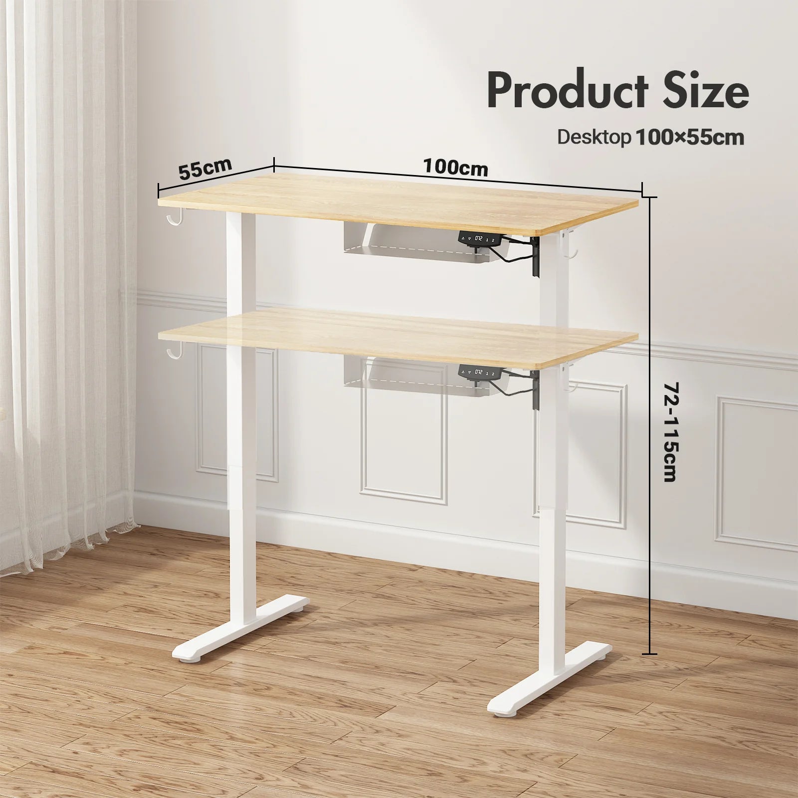 Electric Standing Desk Height Adjustable 100cm