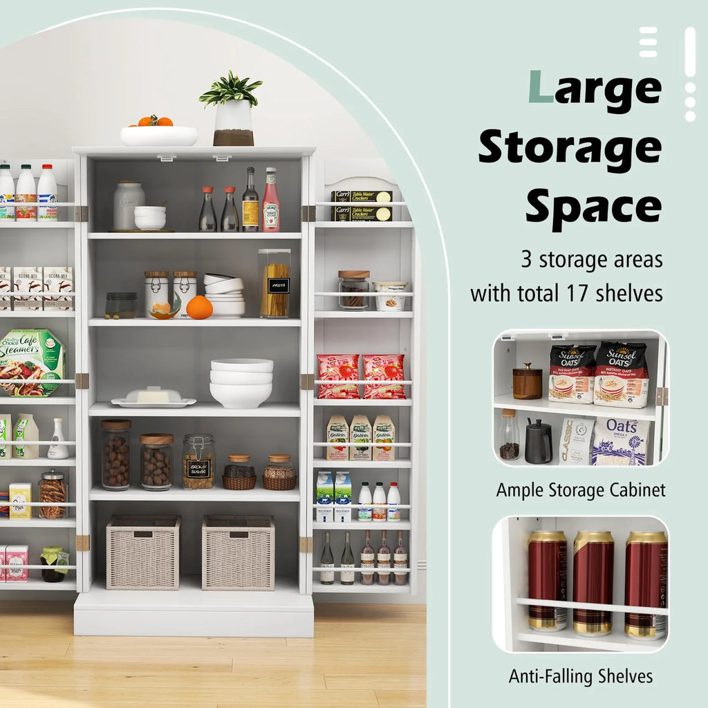 Giantex 120cm Kitchen Storage Cabinet, Freestanding Buffet Cupboards Sideboard