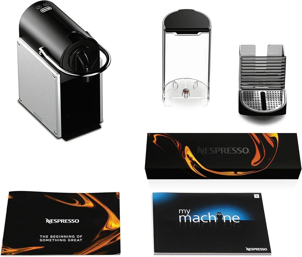 Nespresso Pixie Espresso Machine by De’Longhi, 19-Bar Pump, Compact Aluminum Design, Silver, 1100ml