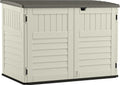 Suncast BMS4700 Resin Storage Shed, Off-White/Gray, 70.5′′W x 44.25′′D x 52′′H, Double Door, UV Resistant