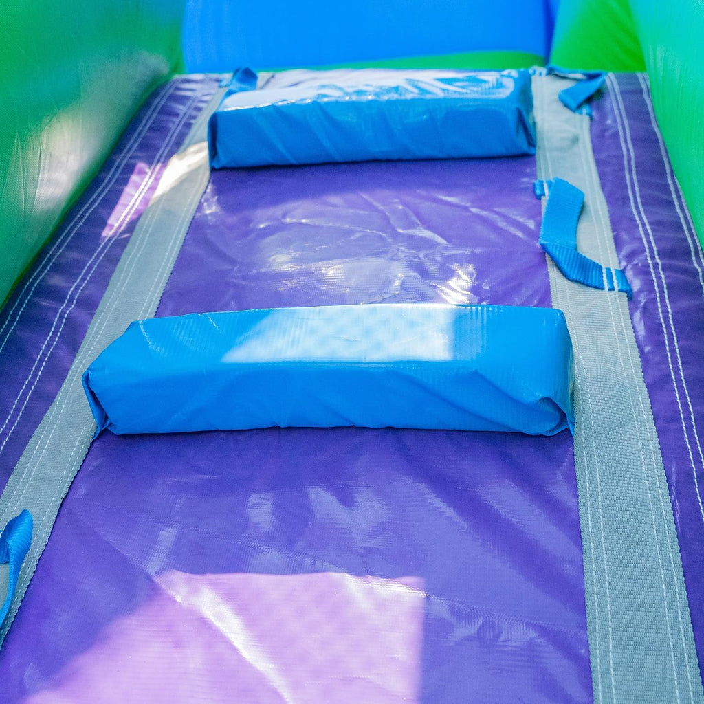 HeroKiddo 16�� Purple Tropical Lightweight Premium Commercial Grade Water Slide Inflatable with Attached Pool for Kids and Adults (with Blower), Wet Dry Use, Summer Fun