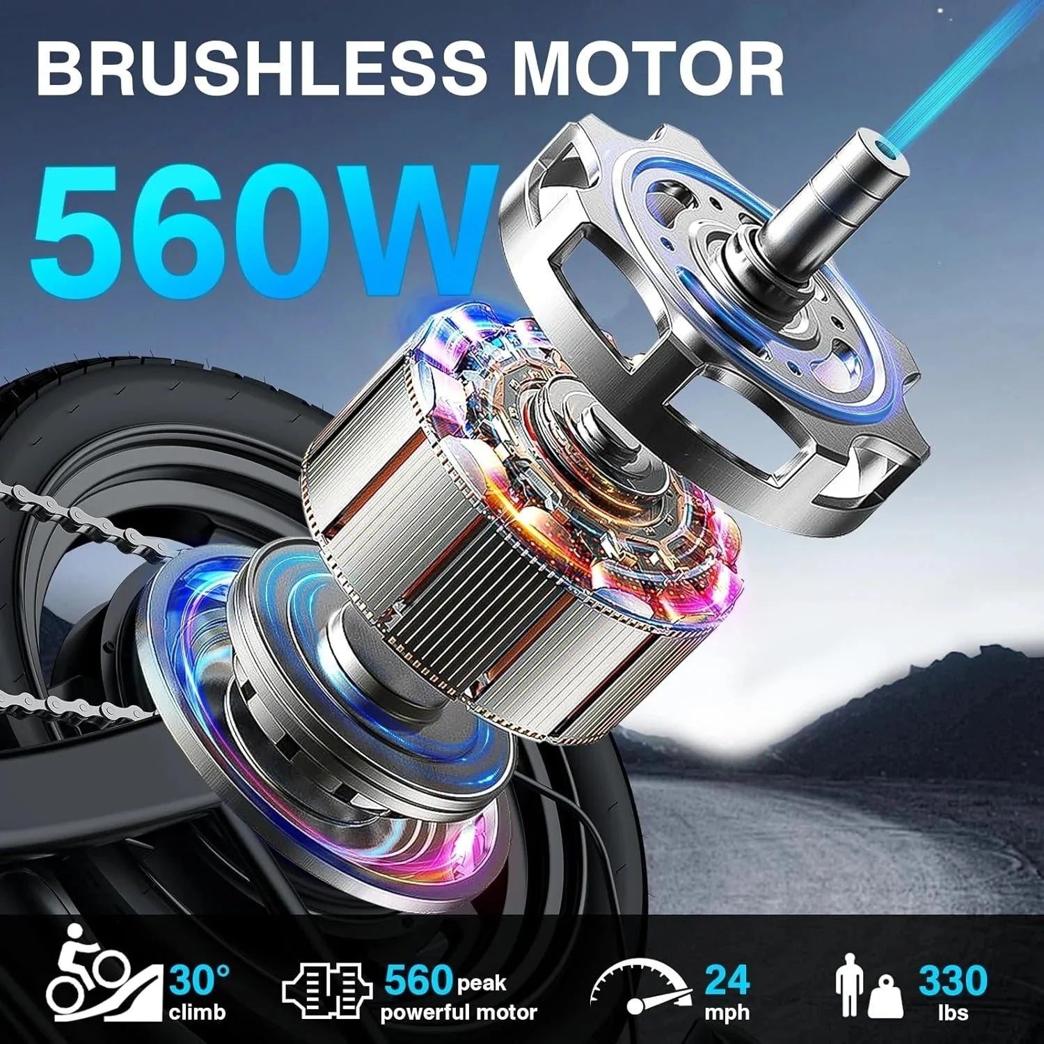 Electric bicycle for adults and teenagers, foldable e-bike for commuters and city use, foldable e-bike motor 48V 24MPH