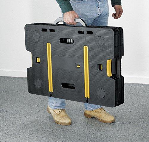 2024 Keter �C 197283 Folding Table Work Bench for Miter Saw Stand, Woodworking Tools and Accessories with Included 12 Inch Wood Clamps �C Easy Garage Storage Black/Yellow