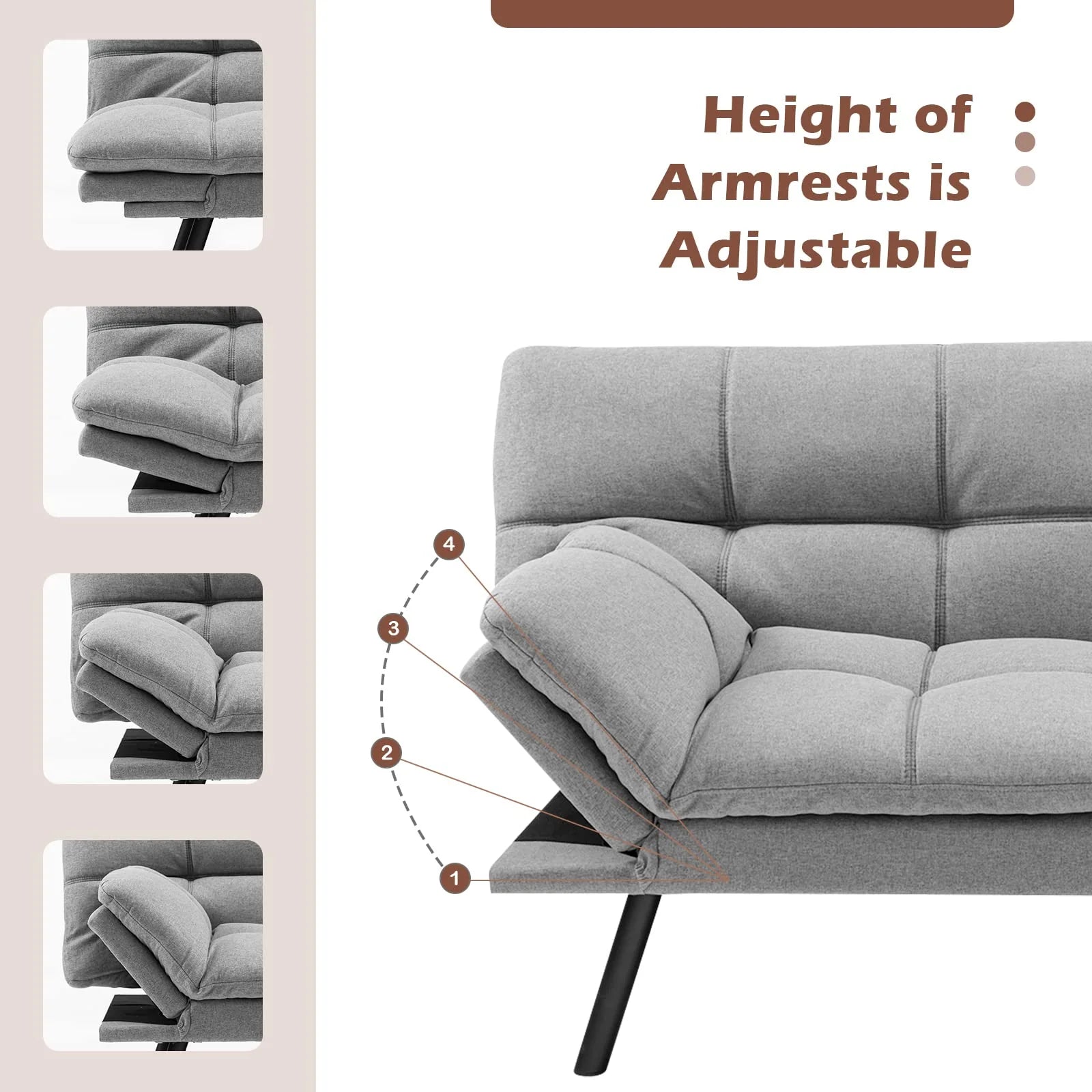 Giantex Convertible Sofa Bed, Memory Foam Futon Couch Bed