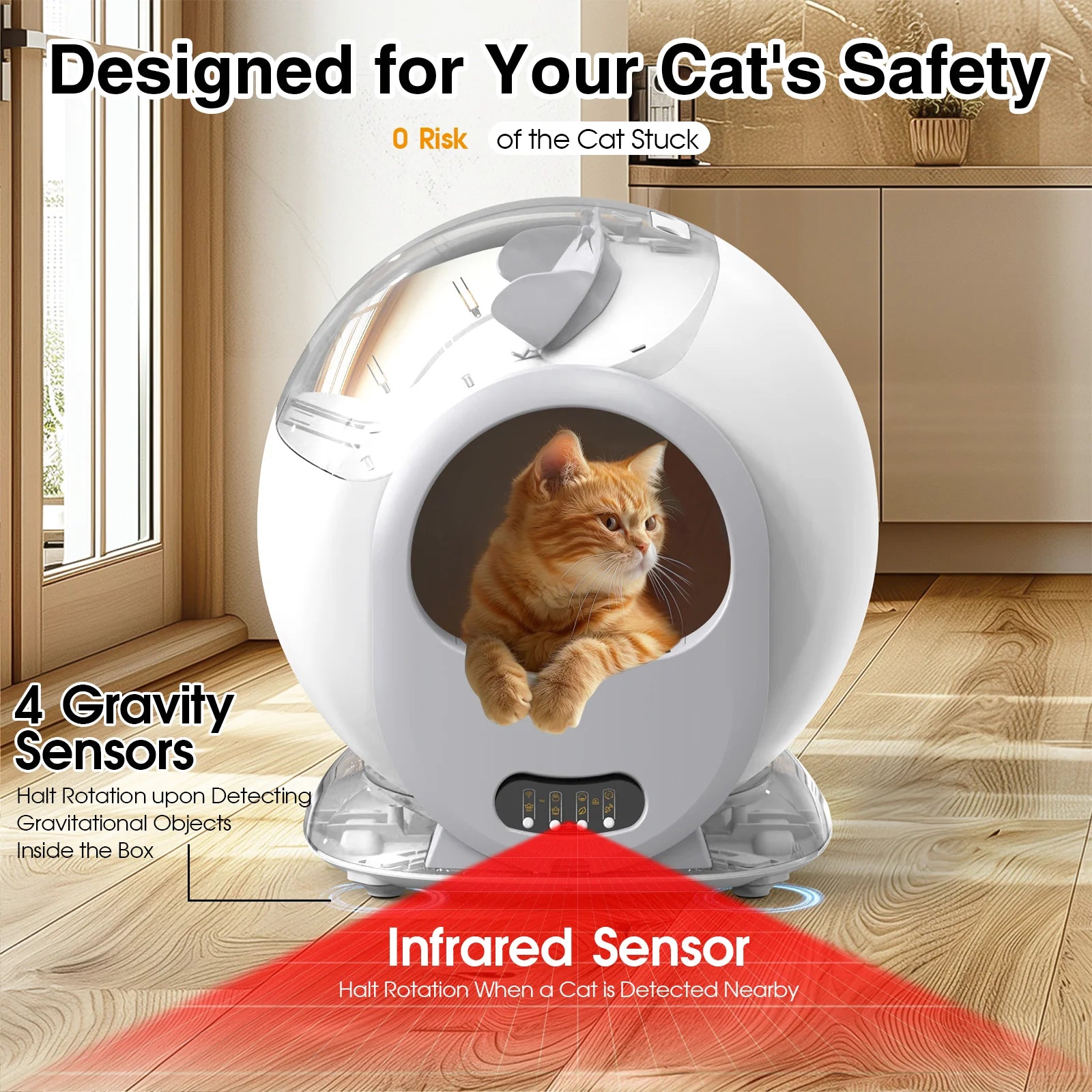 65L Self Cleaning Cat Litter Box Wifi APP Control