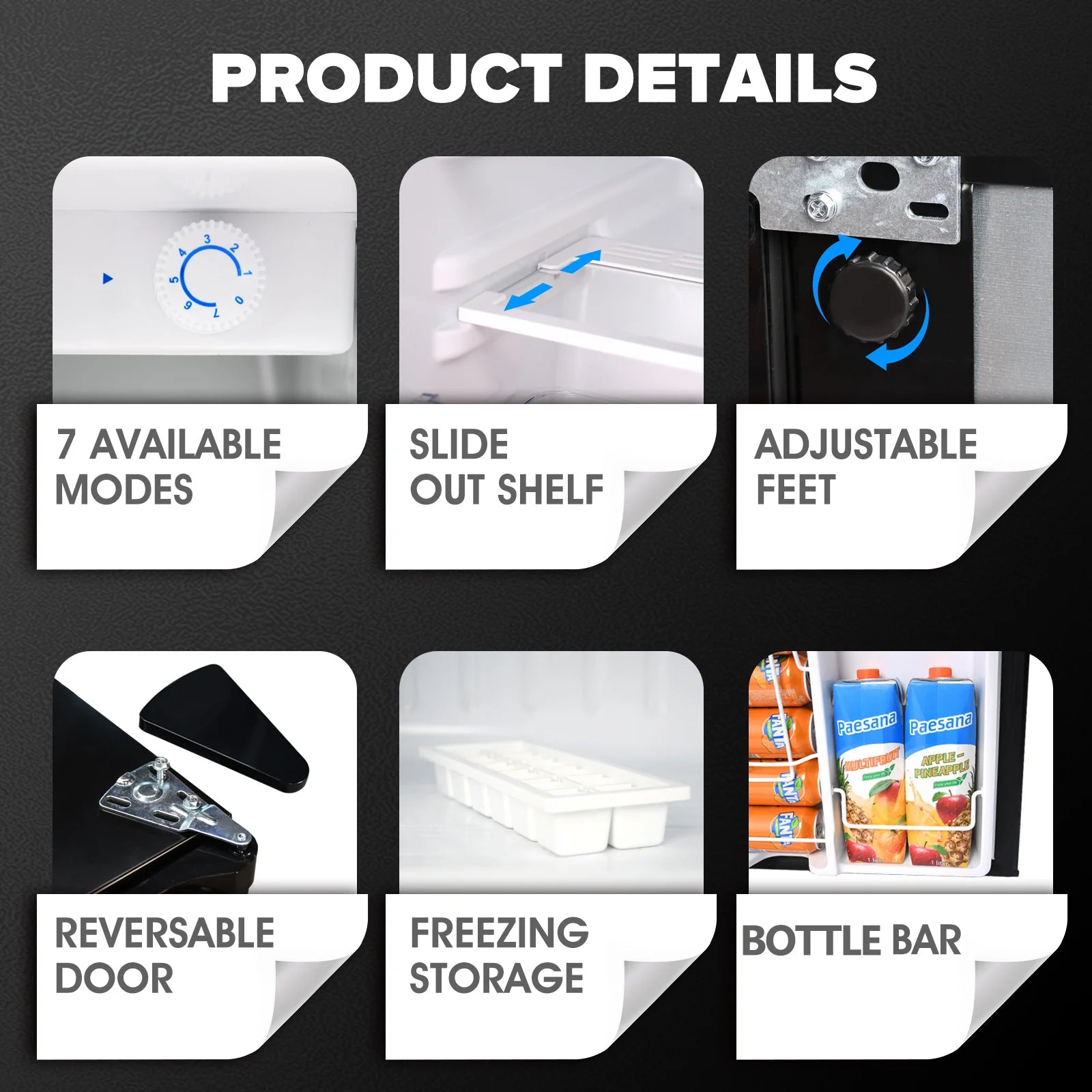 73L Electric Mini Fridge Freezer Portable Bar