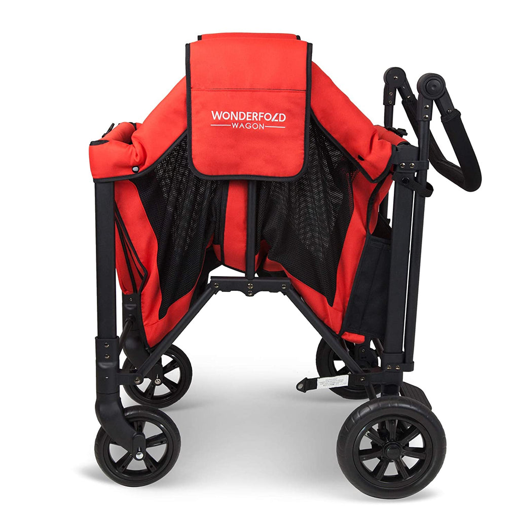 W2 MultiFunction Push 2 Passenger Double Folding Stroller, Adjustable Canopy  Removable Footrest Seats up to 2 Toddlers Poppy Red