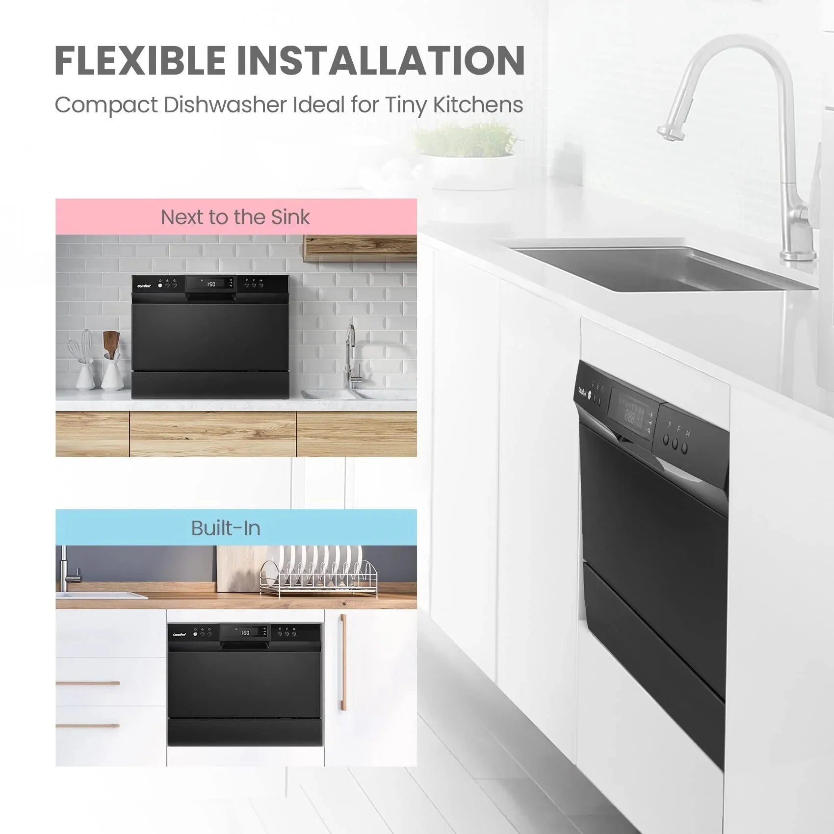 COMFEE' Portable Countertop Dishwasher for Dorm, RV& Apartment