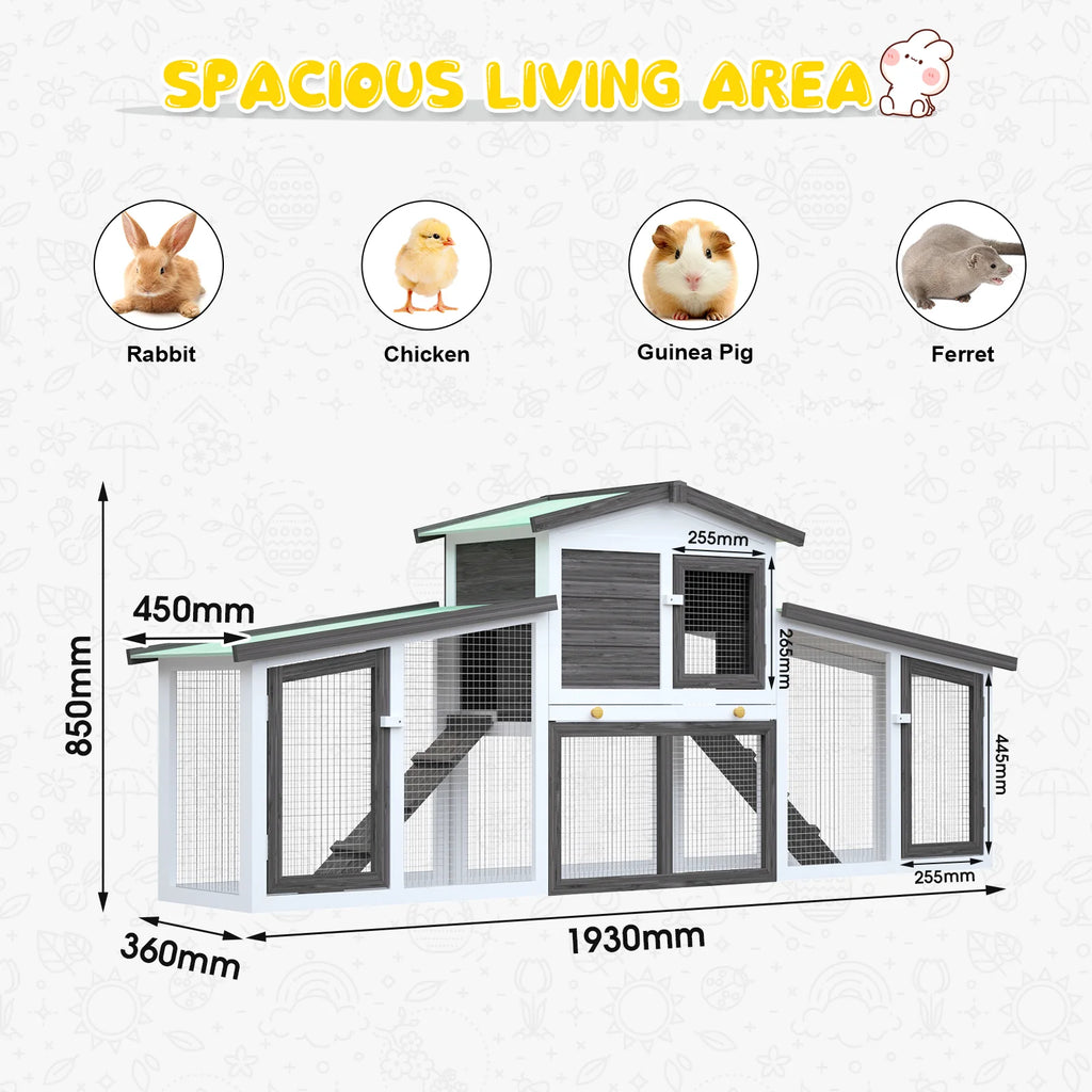Rabbit Hutch Chicken Coop 2 Level