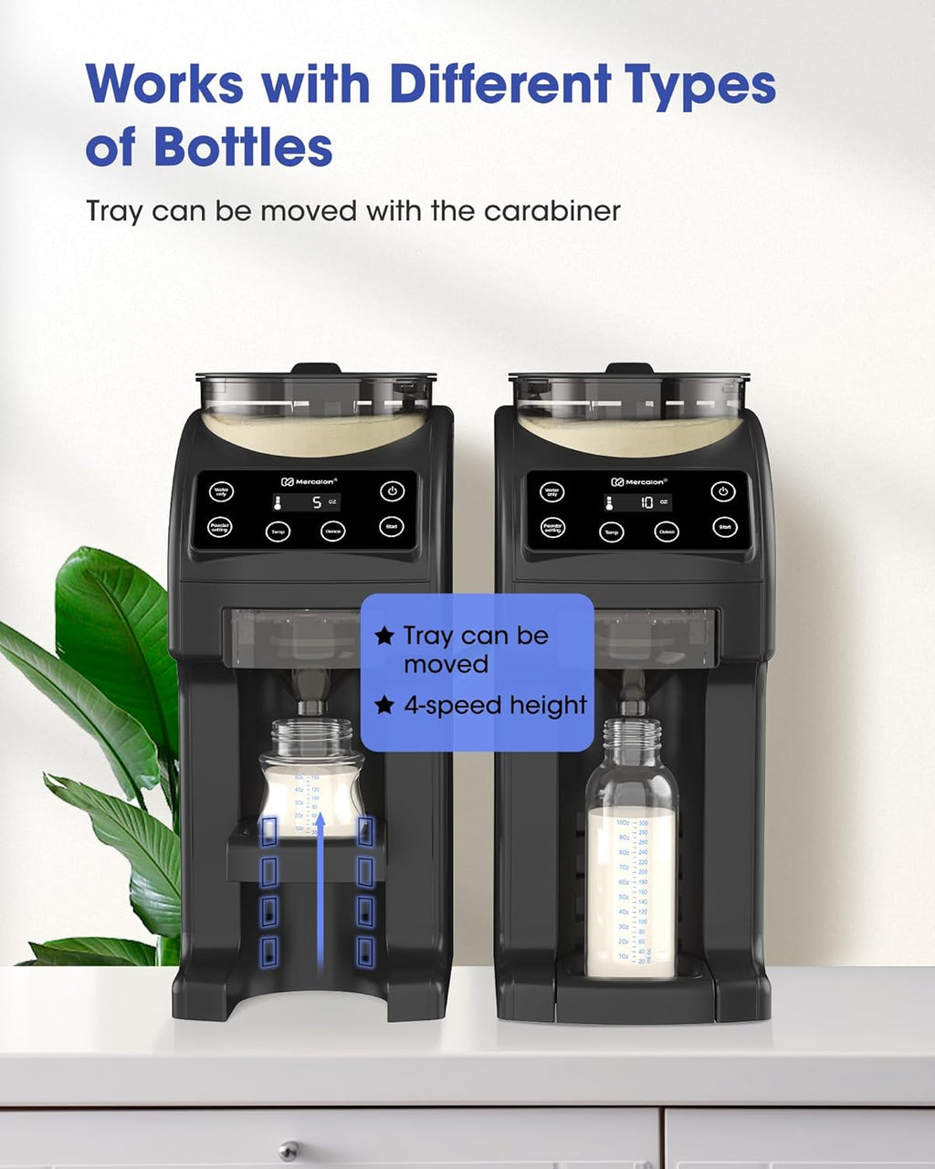 Fast and Customizable Formula Dispenser Machine with Accurate Temperature Control for Baby, Automatic Powder Blending for All Brands of Bottle and Formula, Black/White