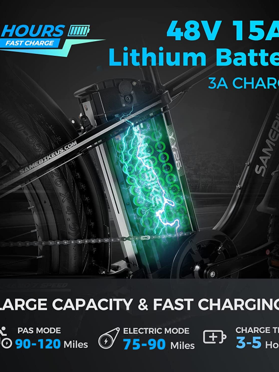 Outdoor electric bike with 48V/15Ah lithium battery �?Black
