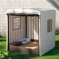 UV-Resistant Wooden Sandpit with Canopy and Storage Keezi