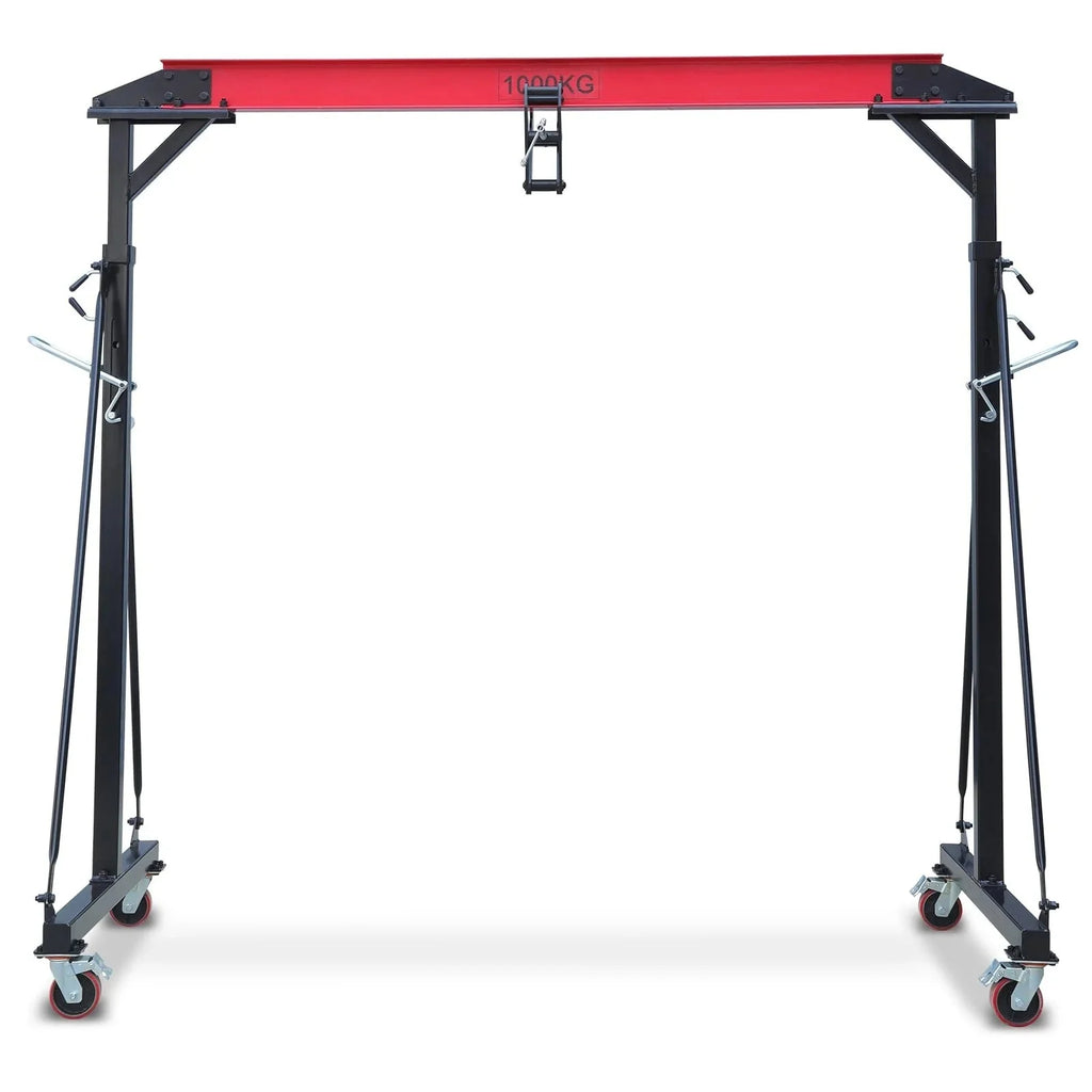 2025 1-ton gantry crane, adjustable, 2200 lbs lifting capacity, height adjustable 96.5"-143.7", portable hoist for factory, construction site, warehouse, auto repair shop
