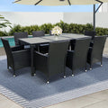 Gardeon 9-Piece Outdoor Dining Set Wicker Lounge Black