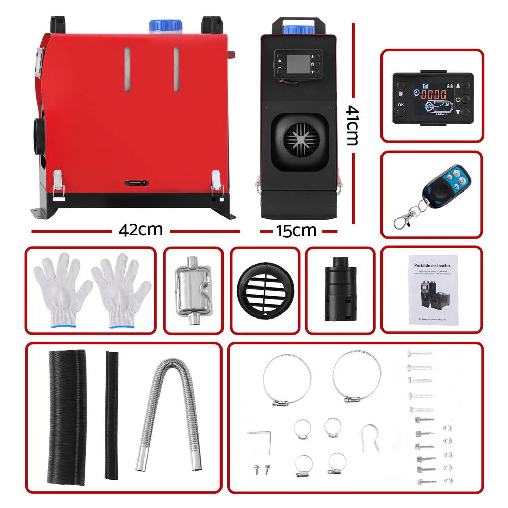 Giantz Diesel Air Heater All-in-one 12V 5KW LCD Remote Control for Car RV Indoors 2025 caravan machinery