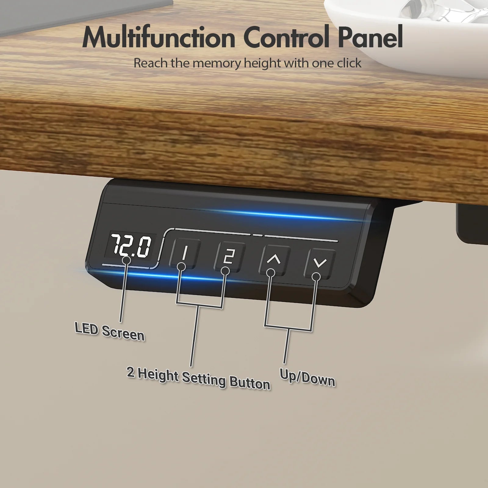 Electric Standing Desk with Memory Lifting 120cm