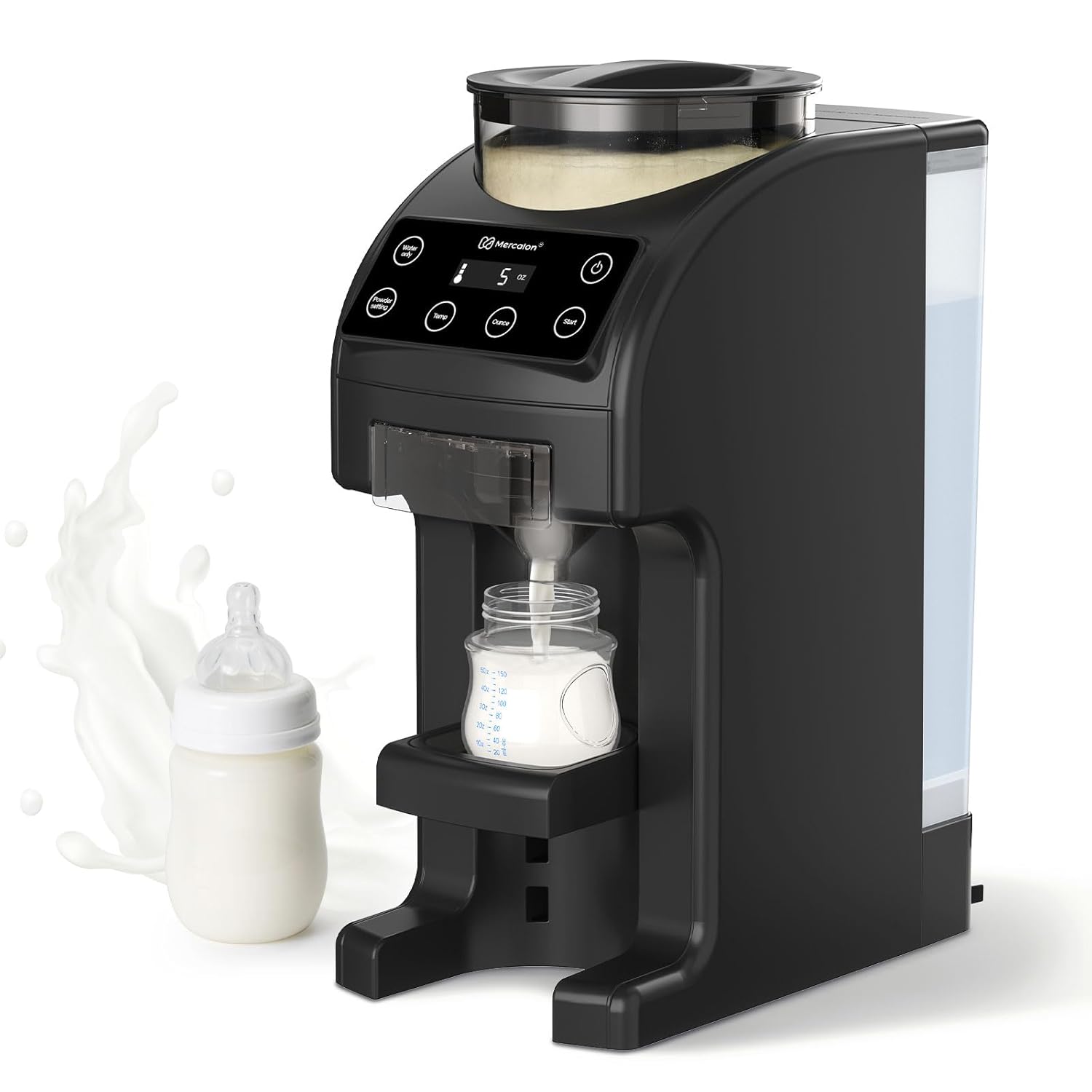 Fast and Customizable Formula Dispenser Machine with Accurate Temperature Control for Baby, Automatic Powder Blending for All Brands of Bottle and Formula, Black/White
