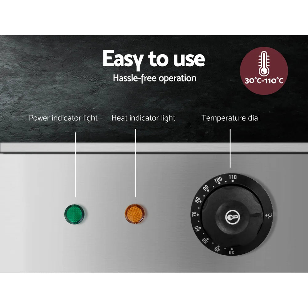 3-Pan Stainless Steel Food Warmer with Thermostat - Devanti