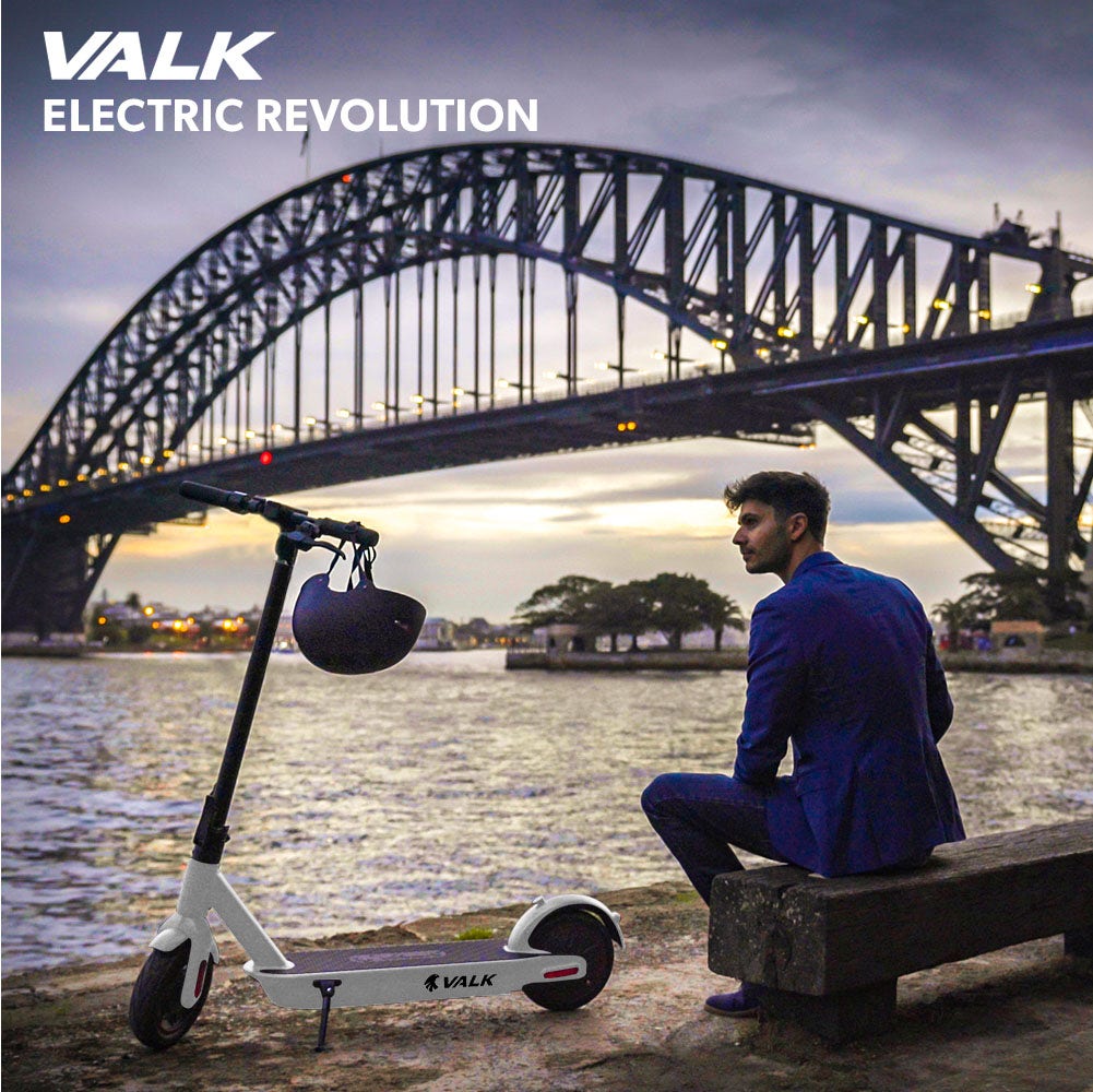 VALK Synergy 7 Electric Scooter, 500W 15Ah, AU Compliant, Motorised eScooter for Adults, White