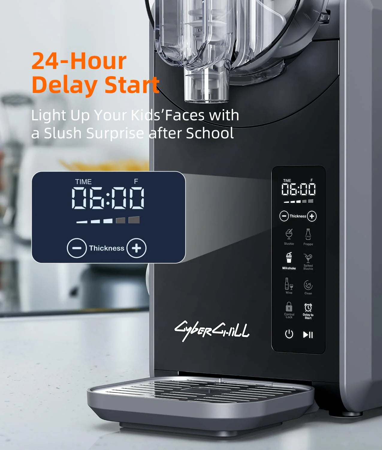 Slushie Machine,24-Hour Delay Start&Cold Retention, 68 oz Slushy Machine with Self-Cleaning Function, Frozen Drink Maker with 5 Preset Programs,Frozen Margaritas, Frapp��s, and More