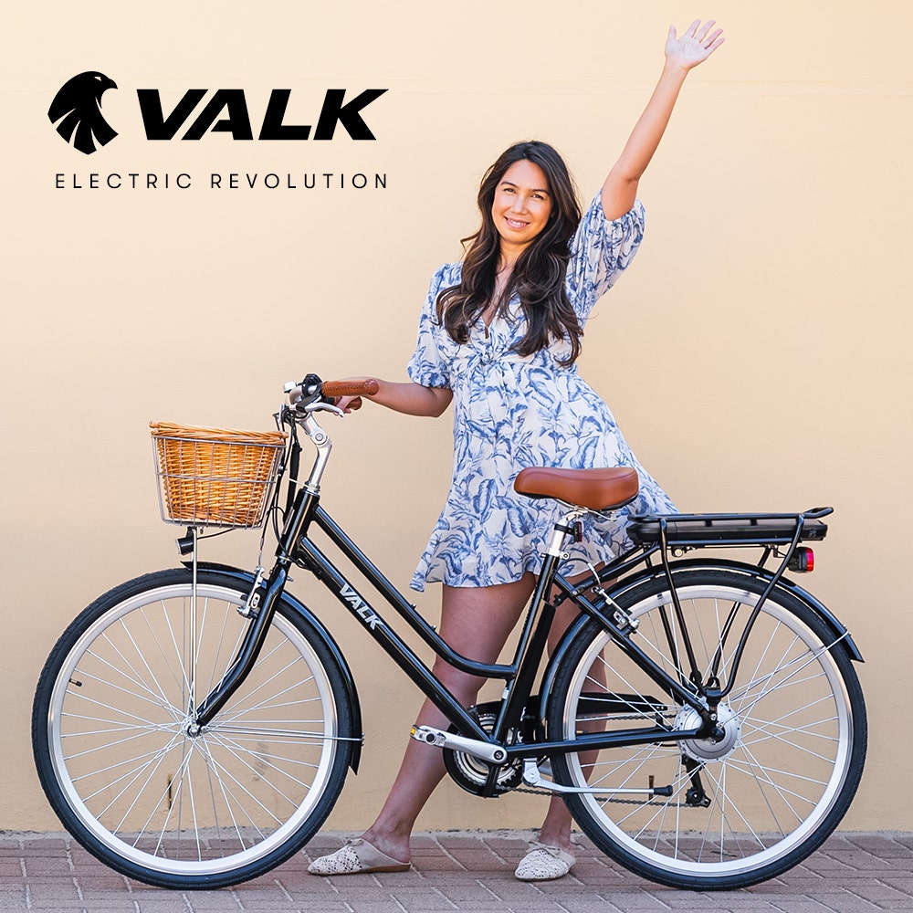 VALK Laneway 5 Vintage Electric Bike, Torque Sensor equipped eBike, Medium, Black