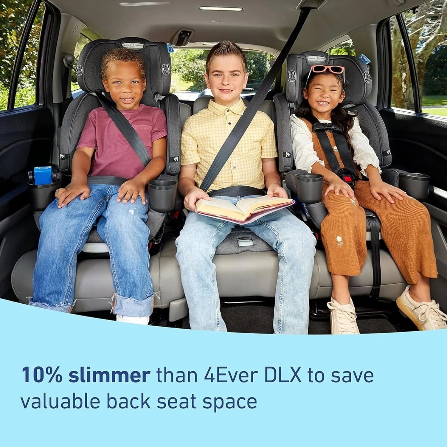4Ever DLX 4-in-1 Child Car Seat, Charlie | Car seat for babies and toddlers, 10 years of use | Rear-facing, forward-facing and booster seat | Safe, comfortable and practical