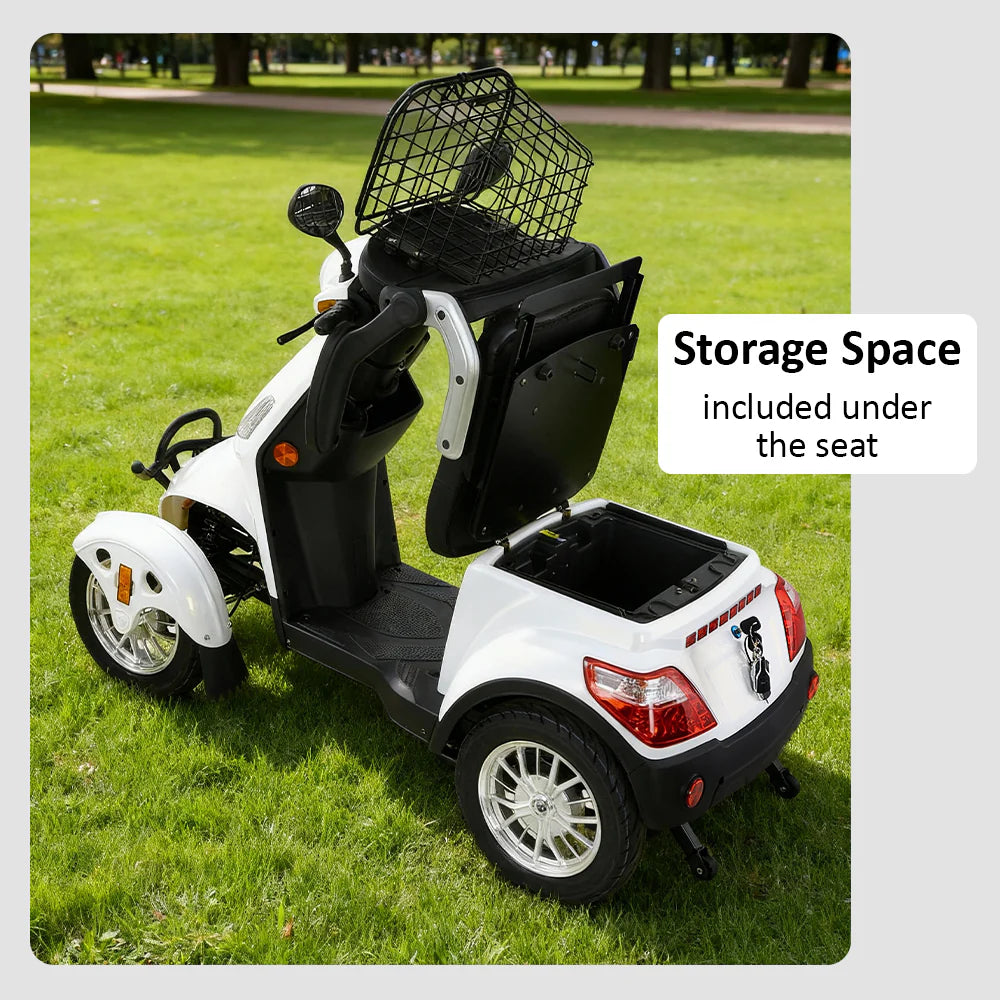 4-Wheel Electric Mobility Scooter with 3 Selectable Speed Modes and 500W Motor, 150kg Max Load