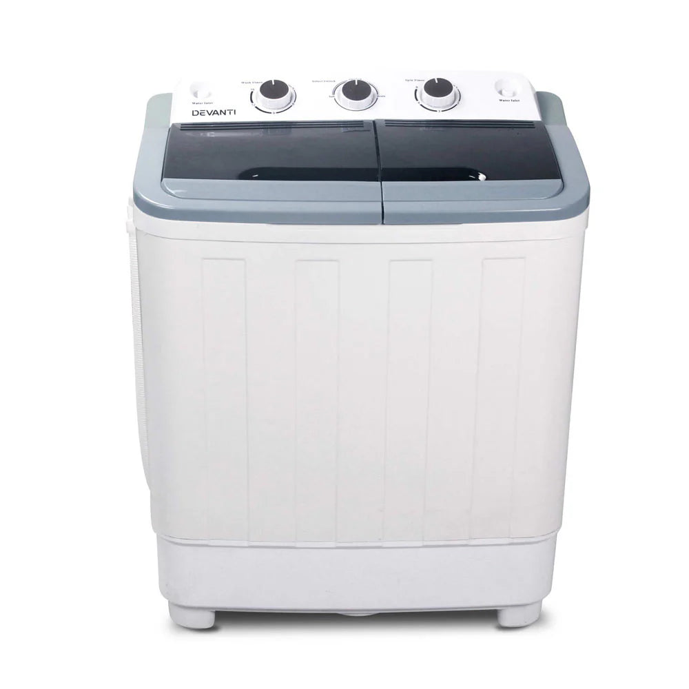 Portable Twin Tub Washing Machine 5KG with Timer - Devanti