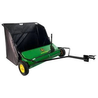 John Deere 42″ trailed lawn sweeper, 24 cubic foot capacity, adjustable brushes