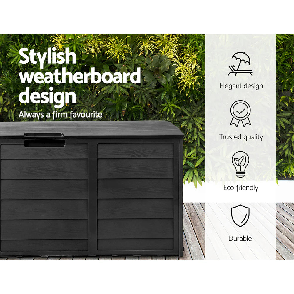 Weather-Resistant 290L Storage Box with Wheels - Gardeon