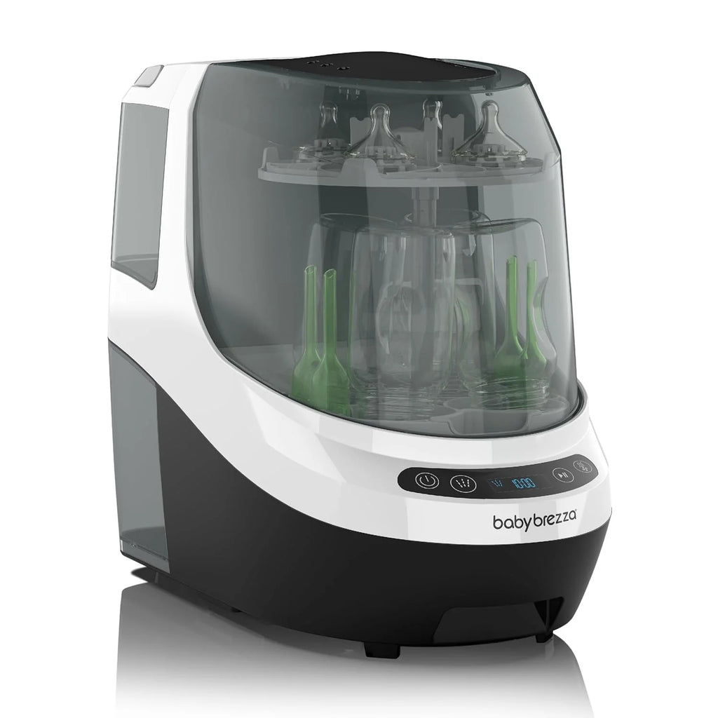 Baby Bottle Washer Pro - Baby Bottle Washer, Sterilizer + Dryer - All in One Machine Cleans Bottles, Pump Parts, & Sippy Cups - Replaces Hand Washing, Bottle Brushes and Drying Racks-Brezza